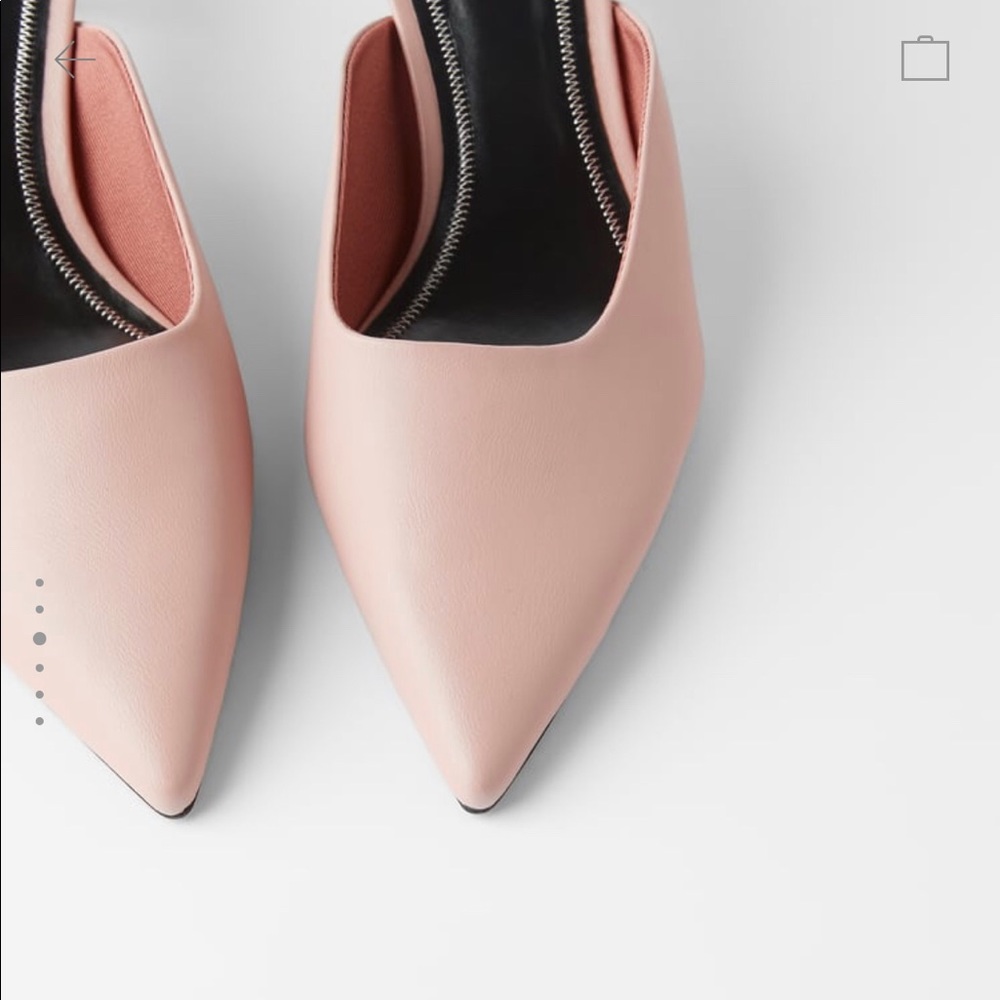 NWT Zara Light Pink Mid-Heel Mules - Picture 3 of 9